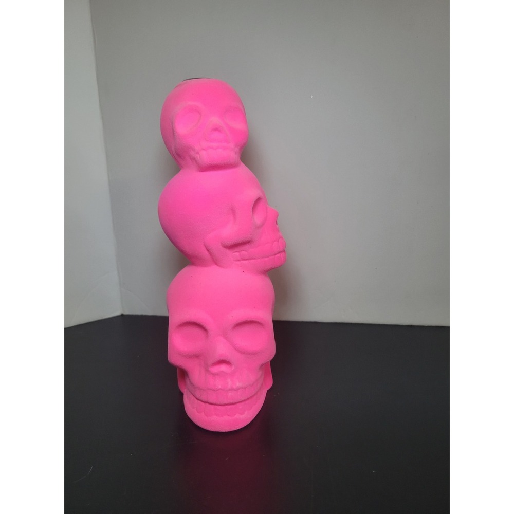 Stacked Skull Figurine - Hot‎ Pink Skull Decor - Halloween Decoration